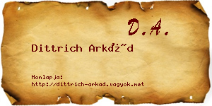 Dittrich Arkád névjegykártya